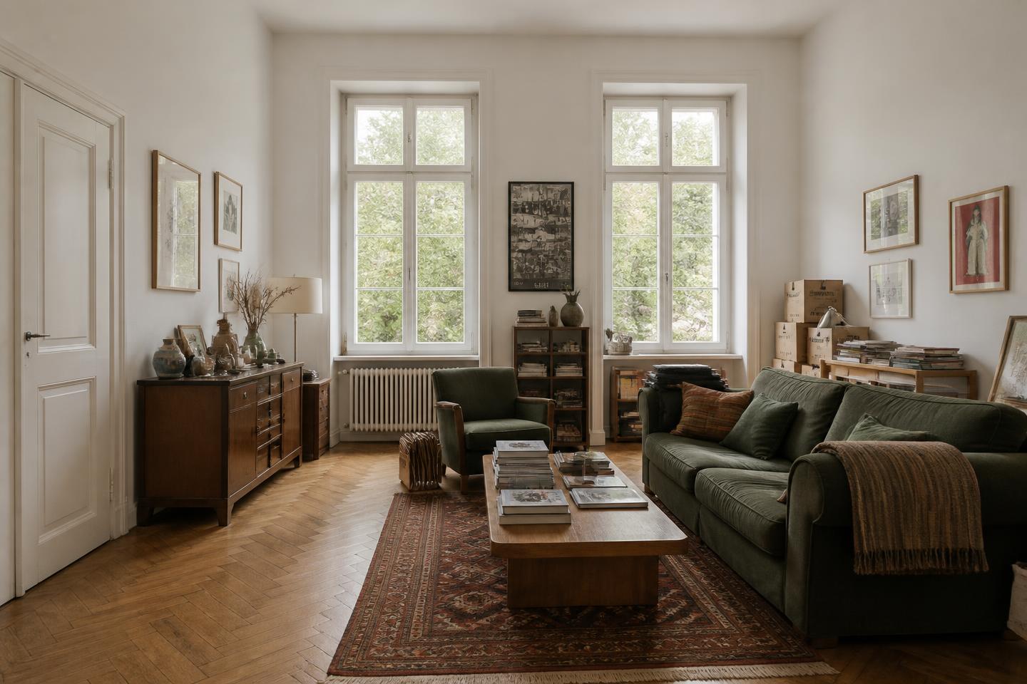 Vollständig eingerichteter Wohnraum vor der Räumung