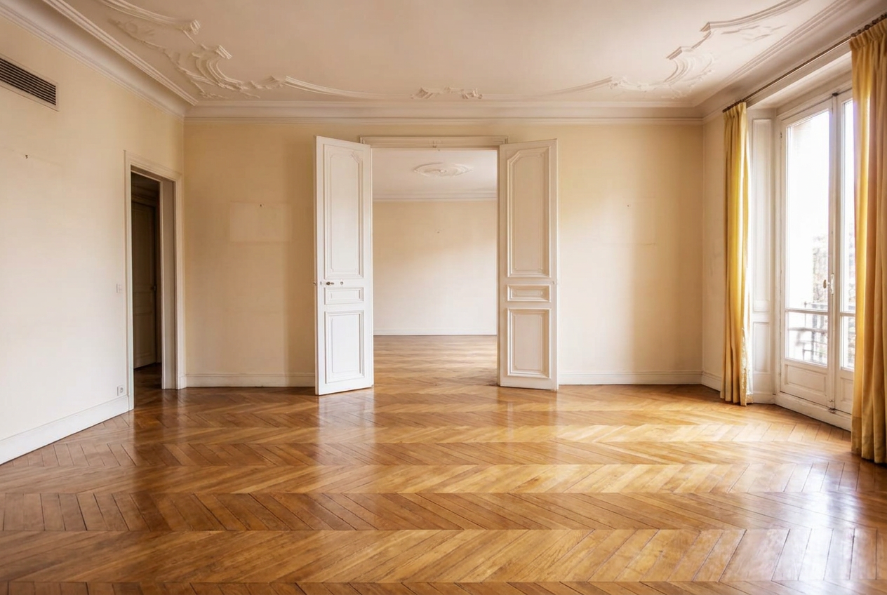 Wohnraum einer grösseren Liegenschaft – nach der Räumung